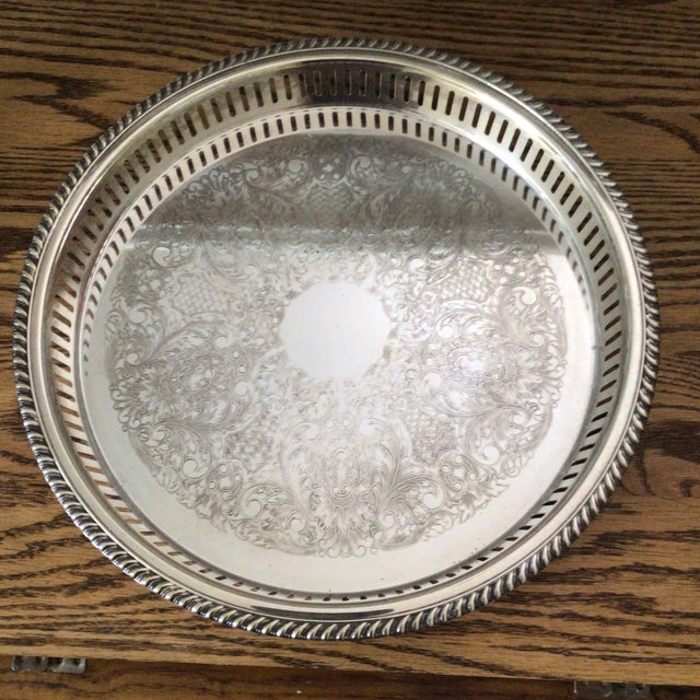 Vintage Youngstown State University Ohio Silver Fade Beer Glasses and Silver Plated Serving Tray - Set of 7 For Sale - Image 10 of 13