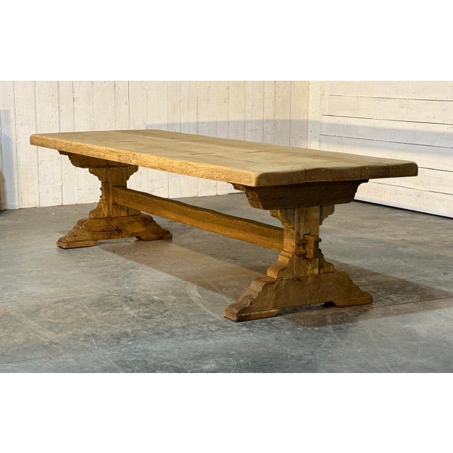 Large French Oak Farmhouse Dining Table, 1920 For Sale - Image 3 of 18