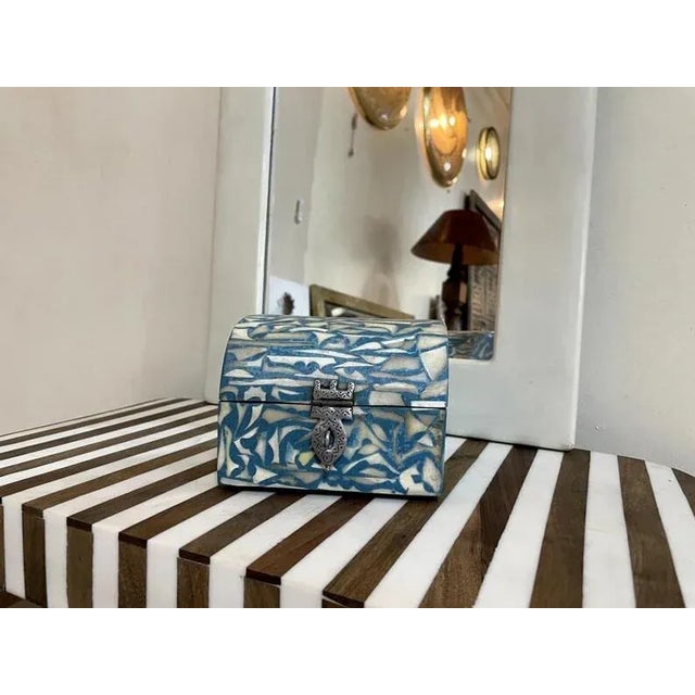 Arts & Crafts Handmade Wooden Box With Metal and Resin–Unique Decorative Storage Chest for Jewelry & Keepsakes For Sale - Image 3 of 8