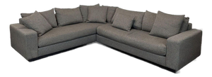 Rene Cazares Salvatore Modern Gray Fabric Sectional Sofa With Cushions