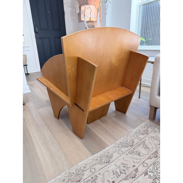 David Kawecki Sculptural Minimalist Contemporary Plywood Puzzle Chair For Sale - Image 4 of 7