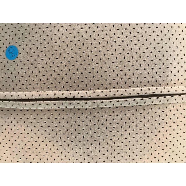 Perforated Ultra Suede Sand and Black Embroidered Decorative Pillow For Sale - Image 4 of 7