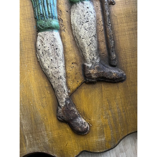 1970s Traditional Spanish Soldier Hand-Carved Mexican Folk Art Wall Hanging For Sale - Image 4 of 8