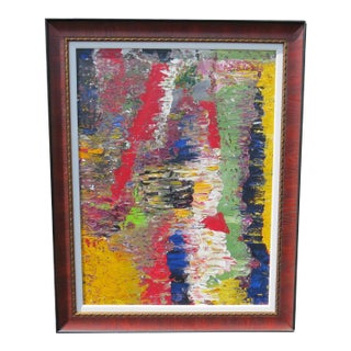 Modern Abstract Oil on Canvas Artist Signed - Bernstein For Sale