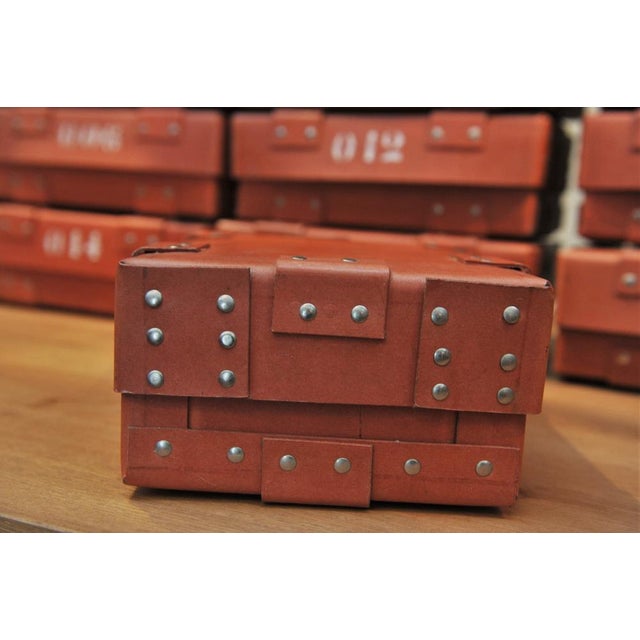French Red Bank Bullion Boxes, 1940s, Set of 6 For Sale - Image 14 of 18