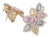 6.61ct Sapphire Rainbow Cluster Stud Earrings With Diamonds in 14k Yellow Gold- A Pair For Sale
