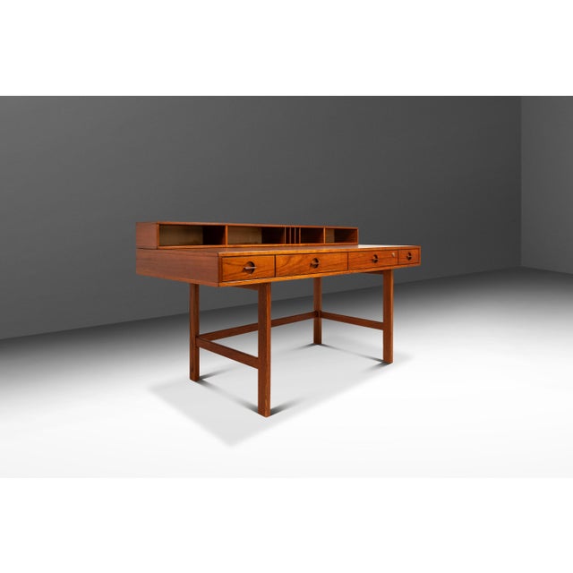 1960s Danish Mid-Century Modern Flip-Top Executive Desk in Teak by Peter Løvig Nielsen, Denmark, C. 1960s For Sale - Image 5 of 18
