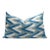 Canvello Handmade Chevron Velvet Throw Pillow in Blue and Grey For Sale