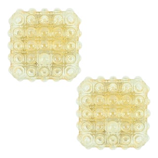 Mid-Century Modern Amber Bubble Glass Wall Lights by Helena Tynell for Limburg, 1970s, Set of 2 For Sale
