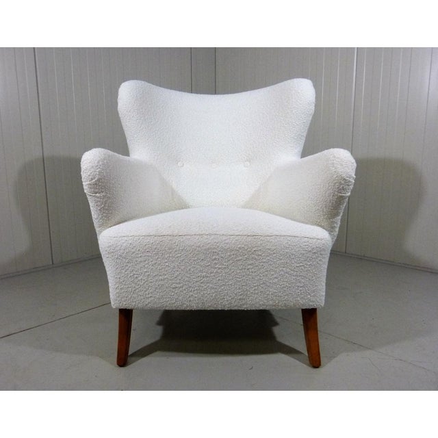 Textile Boucle Lounge Chair, Sweden, 1950s For Sale - Image 7 of 16