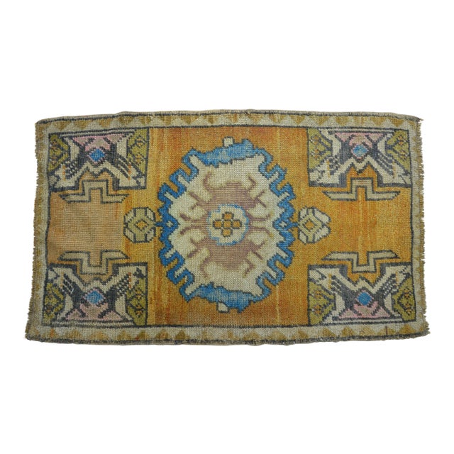 Vintage Turkish Oushak Area Rug - 1′10″ × 3′2″ For Sale