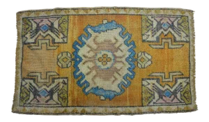 Vintage Turkish Oushak Area Rug - 1′10″ × 3′2″