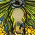 Vintage Tiffany Style Leaded Stained Glass Daffodil Table Lamp With Bronzed Fluted Base For Sale - Image 14 of 14