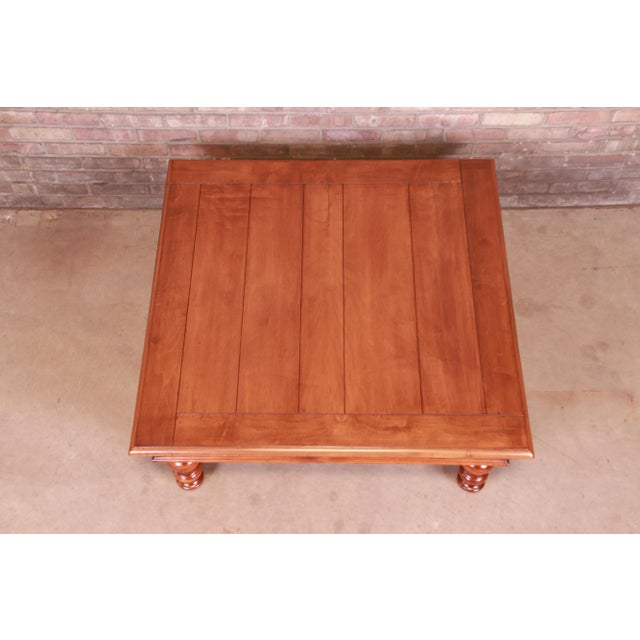 Brown Baker Furniture Italian Provincial Maple Coffee Table, Newly Refinished For Sale - Image 8 of 12