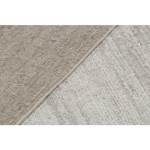 Rug & Kilim’s Modern Textural Square Rug in Silver-Gray Tones For Sale - Image 9 of 9