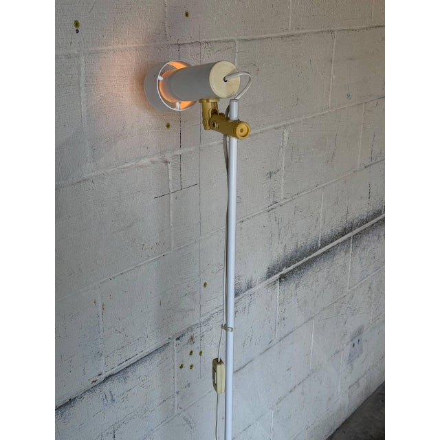 1970s Mid-Century Modern White Metal Floor Lamp With Adjustable Shade For Sale - Image 10 of 10