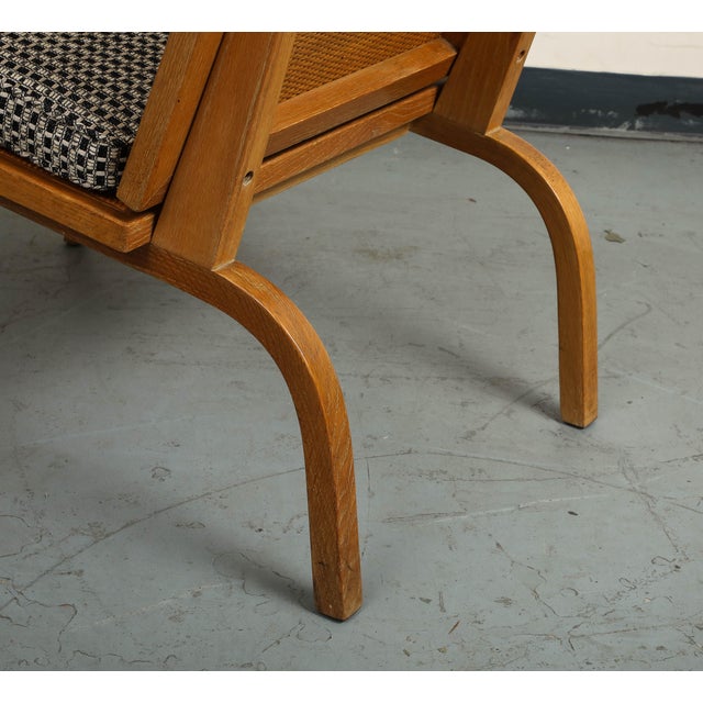 Wood Midcentury Oak Lounge Chair by Edward Durell Stone for Fulbright For Sale - Image 7 of 16