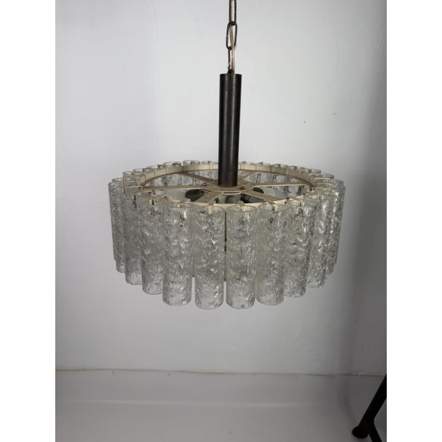 Glass Ice Glass Pendant Light from Doria Leuchten, Germany, 1970s For Sale - Image 7 of 18