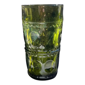 MCM Vintage Pressed Glass Thumbprint Tumbler Retro