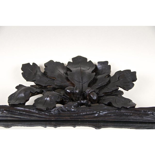 Black Forest Mirror with Oak Leaf Carvings, Austria, 1870s For Sale - Image 15 of 18