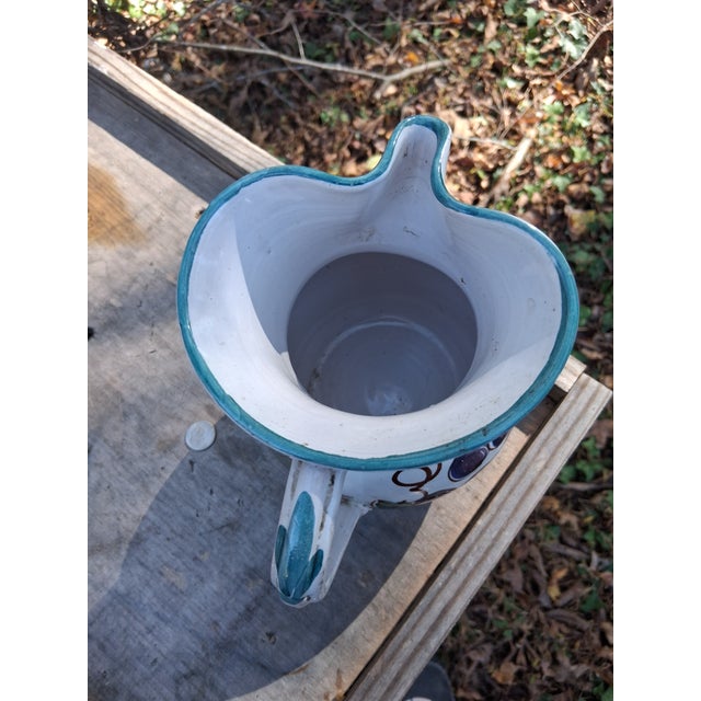 1990s Italian Grape Motif Handmade Pitcher For Sale In Raleigh - Image 6 of 7