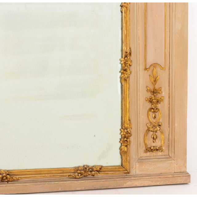 Louis XV Pink & Giltwood Trumeau Mirror, 18th C. For Sale In New York - Image 6 of 9