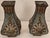 Victorian Pair of Antique European Toleware Floral Vases With Architectural Views For Sale - Image 3 of 5