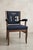 Wood Hungarian Art Deco Accent Armchair in Denim Fabric with Wooden Frame, 1930s For Sale - Image 7 of 7