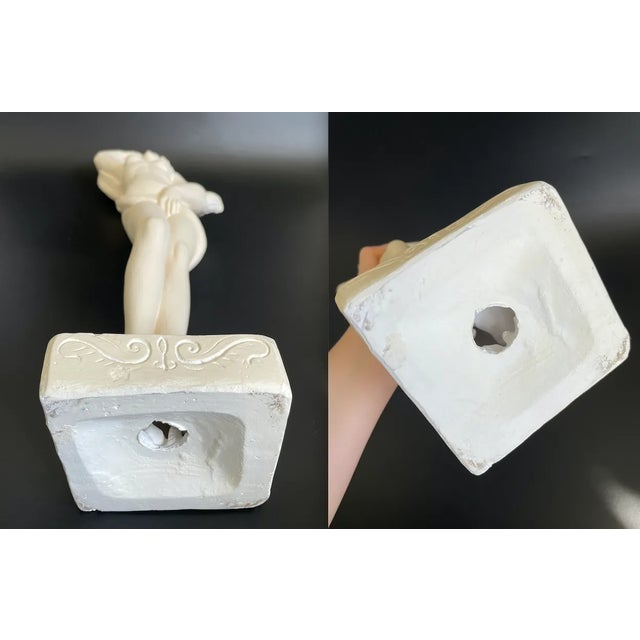 Ivory Vintage Neoclassical Nude Standing Aphrodite Plaster Sculpture For Sale - Image 8 of 13