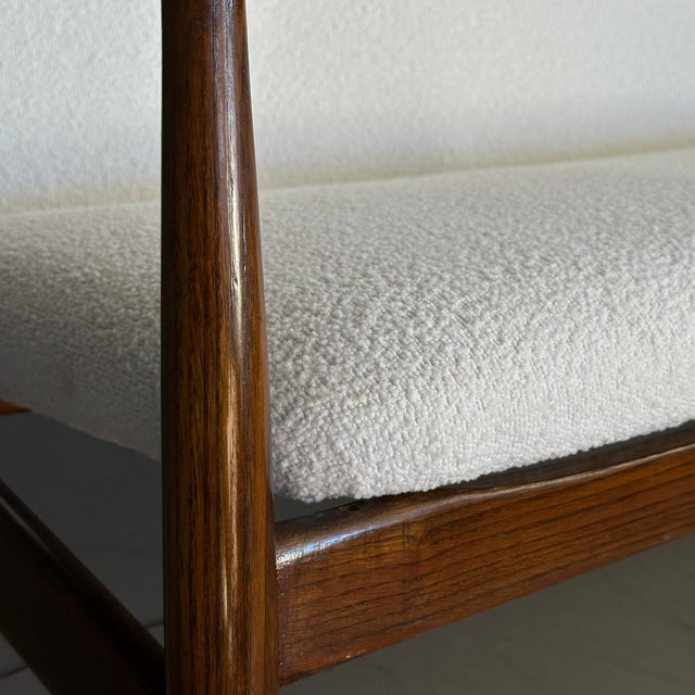 Vintage Italian Sofa in White Bouclé Fabric and Wood from Pizzetti, 1960s For Sale - Image 15 of 16