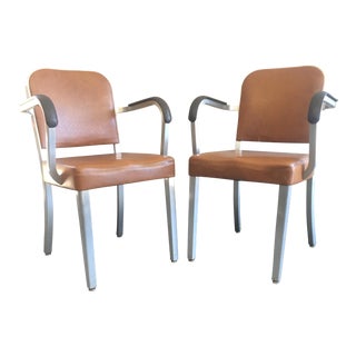 Vintage Aluminum Navy Arm Chairs- A Pair For Sale