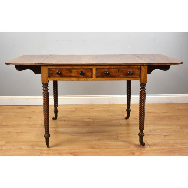 19th Century Regency English Mahogany Drop-Leaf Table For Sale - Image 3 of 11