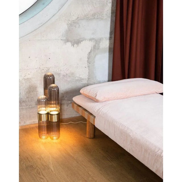 Cactus big smoky grey polished brass floor lamp by pulpo dimensions: ø 30 cm x h 100 cm. Materials: borosilicate glass and...