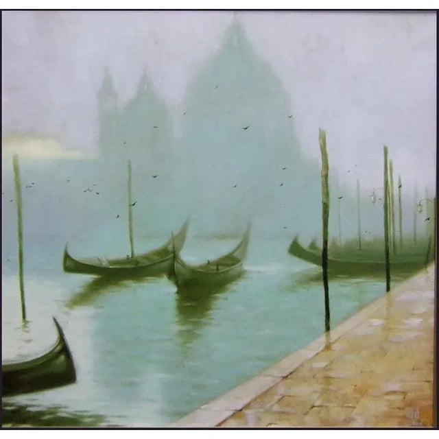 Impressionist Vakhtang "S.Maria D. Salute" Boats Giclee on Canvas With Custom Frame For Sale - Image 3 of 5