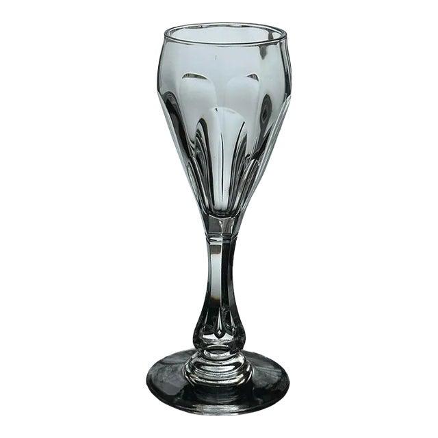 Vintage Crystal Cordial Glass Bubble in Stem For Sale