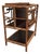 Vintage Faux Bamboo Bar Cart/Magazine Rack With Ebonized Wood Shelves For Sale