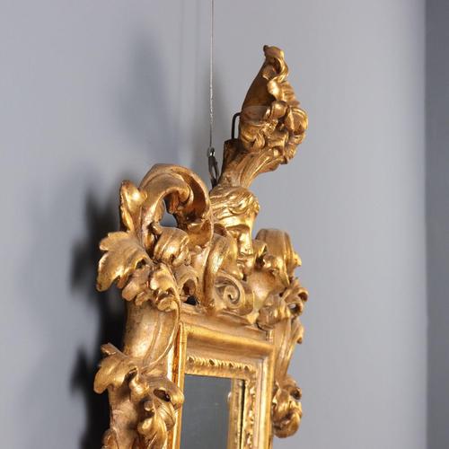 Gold Small Carved and Gilded Mirror For Sale - Image 8 of 11