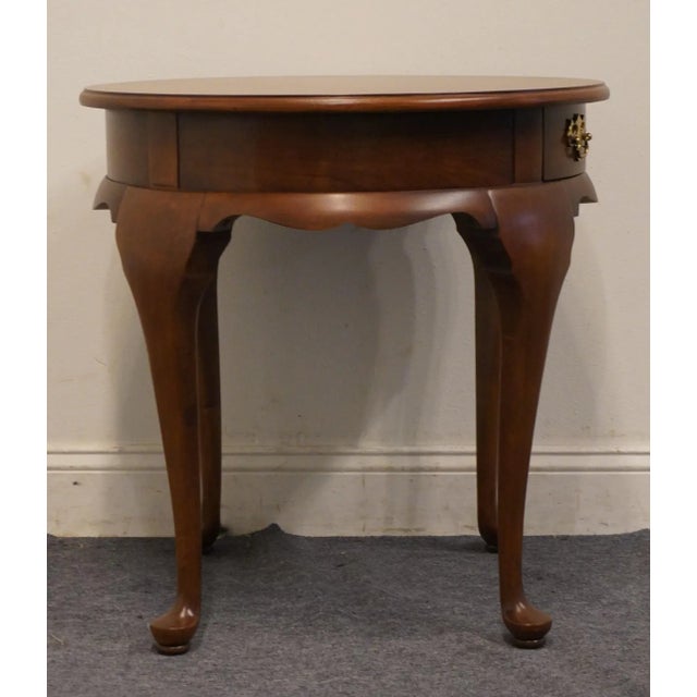 Hickory Manufacturing Co Cherry Traditional Style 26" Round Accent End Table For Sale - Image 10 of 13