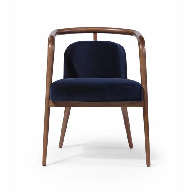 Not Yet Made - Made To Order Essex Blue Velvet Chair with Arms by Javier Gomez For Sale - Image 5 of 5
