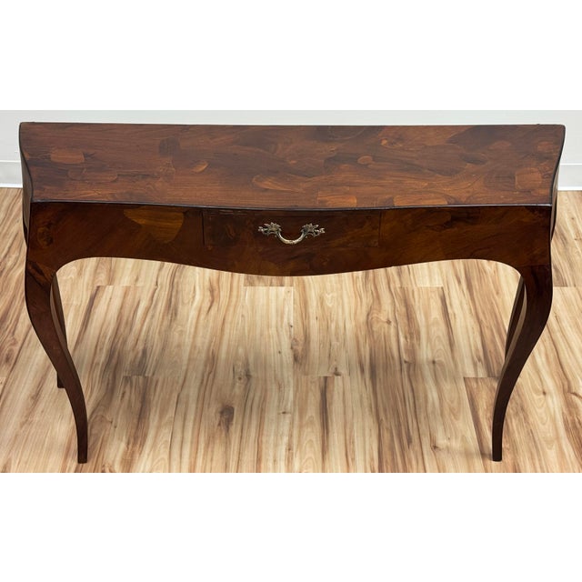 Italian Saber Leg Burlwood Console Table or Writing Desk For Sale In Kansas City - Image 6 of 17