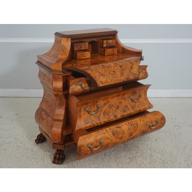 Italian Italian Highly Inlaid Olivewood Fall Front Desk For Sale - Image 3 of 18