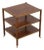 Henredon Burl Walnut 3 Tier Rolling Side Table Cart For Sale