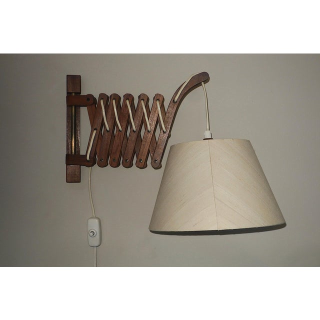 Brown Danish Articulated Wall Light in Teak from Erik Hansen, 1960s For Sale - Image 8 of 15