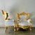 Baroque Baroque Style Chair Set – White Leather Upholstery and Gold Leaf Details For Sale - Image 3 of 7