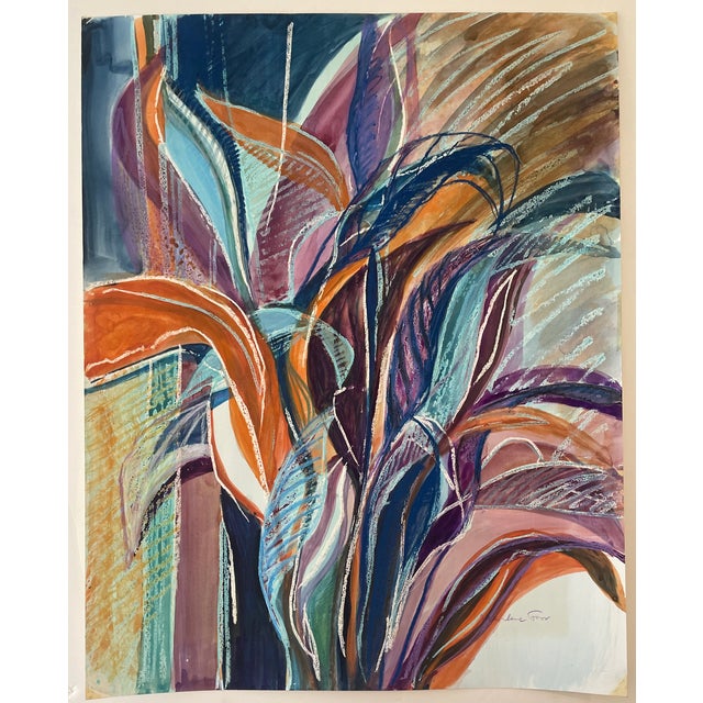 House Plant Watercolor by Knoxville Artist Marilene Foxx For Sale - Image 6 of 8