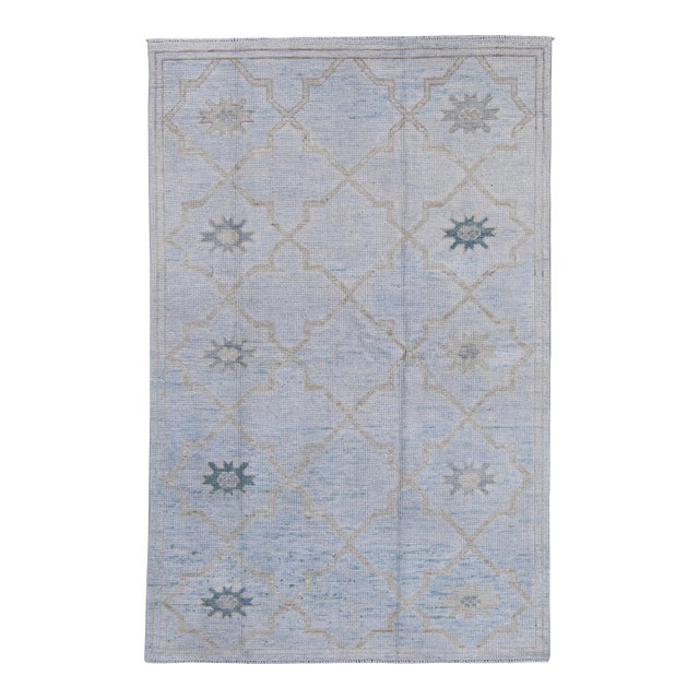 Turkish Oushak Rug 4'2" x 6'5" For Sale