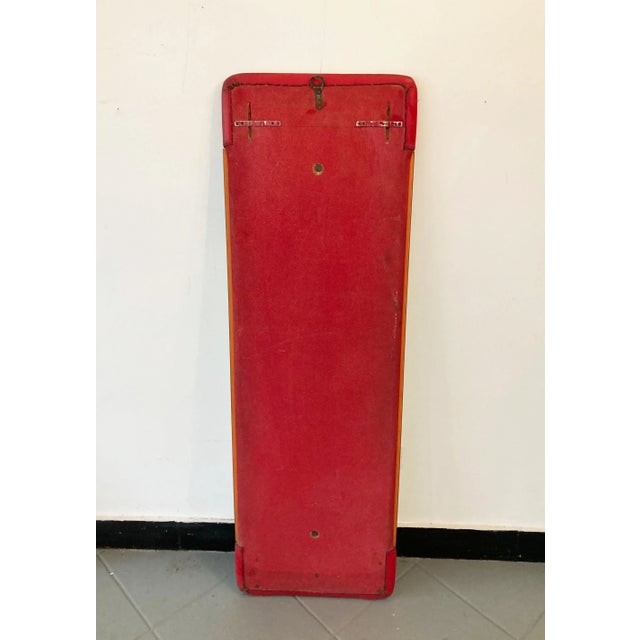 Pink Long Mirror with Side Portions in Sky Fuchsia & Detailed Steel Buttons, 1970s For Sale - Image 8 of 9