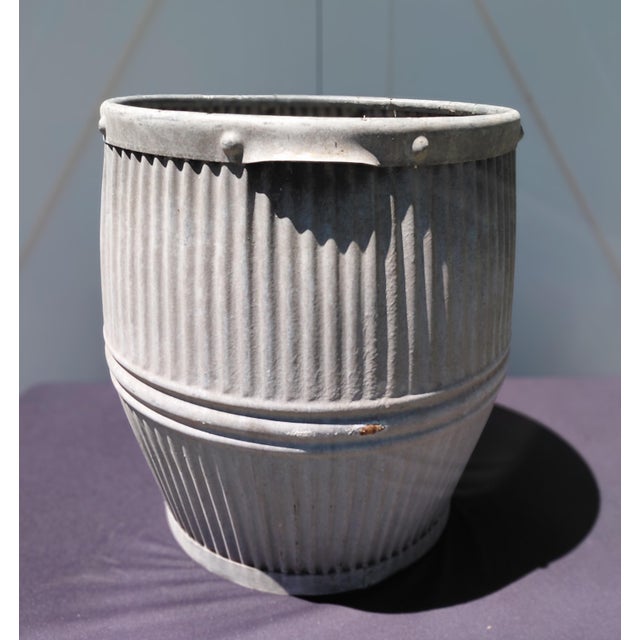 Vintage English Bowling Galvanized Dolly Tub For Sale - Image 9 of 11