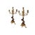 French Mid 20th Century Candelabra Pair Brass 4 Arms With Cherub Angel Figures Vintage French Decor For Sale - Image 3 of 9