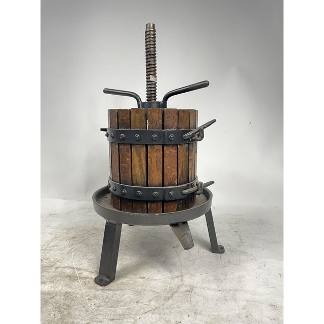 Antique Manual Wine Press with Working Press, 1950s For Sale - Image 10 of 10